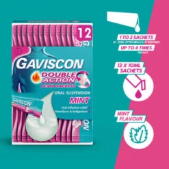 Gaviscon Double Action Liquid Sachets 12pk -Beauty Supply Store 345488 gaviscon 12 x 10ml double action 10ml liquid sachets 3