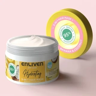 Enliven Hydrating 3-in-1 Hair Mask 350ml - Banana & Coconut 2 Enliven Hydrating 3-in-1 Hair Mask 350ml - Banana & Coconut - Image 2